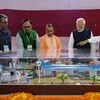 PM Narendra Modi at the dedication of India’s first Multi-Modal Terminal on river Ganga to the Nation, in Varanasi, Uttar Pradesh on Monday (Photo: PTI)
