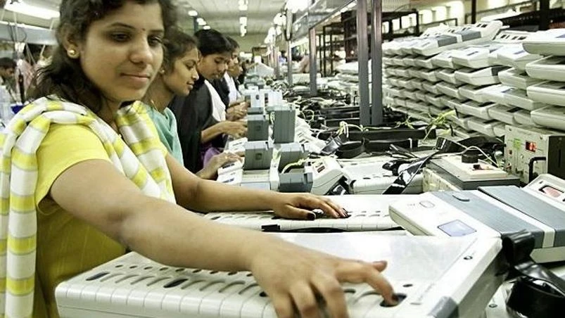 File photo of women voting at EVM machines Lok Sabha elections 2019