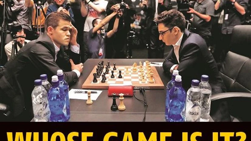 Magnus Carlsen (left) and Fabiano Caruana during the 2018 World Chess Championship in London Magnus Carlsen (left) and Fabiano Caruana during the 2018 World Chess Championship in London