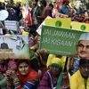 All India Kisan Sangharsh Coordination Committee (AIKSCC) members and Farmers Protesting at Parliament Street fro their various demands in New Delhi. PHOTO-DALIP KUMAR