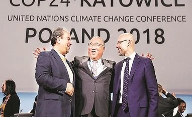 Rewind 2018: India's targets on climate change, Katowice & Paris Agreement China’s head of delegation Xie Zhenhua is flanked by the head of Iranian delegation Majid Shafiepour Motlagh (left) and COP24 President Michal Kurtyka at the summit in Katowice