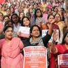 Bank employees stage a protest against the proposed merger of Vijaya Bank and Dena Bank with Bank of Baroda, during a nation-wide strike, in Mumbai on Wednesday, 26th Dec 2018  (Photo: Kamlesh Pednekar)