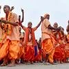 Sadhus participate in religious procession royal entry 'Peshwai' ceremony, ahead of Kumbh Mela festival, in Allahabad