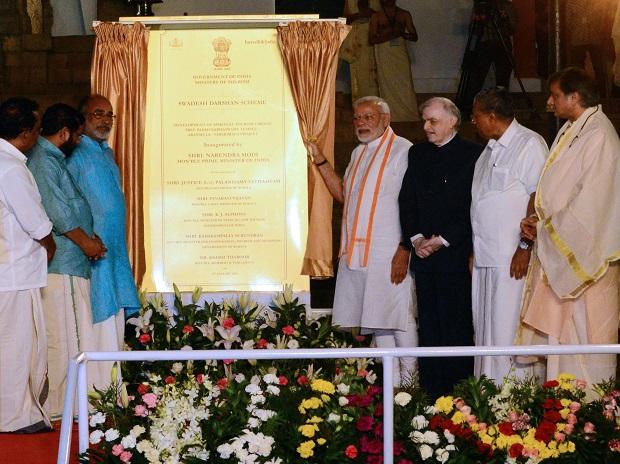 Modi inaugurates Swadeshi Darshan Scheme at Sree Padmanabhaswamy Temple Modi inaugurates Swadeshi Darshan Scheme at Sree Padmanabhaswamy Temple