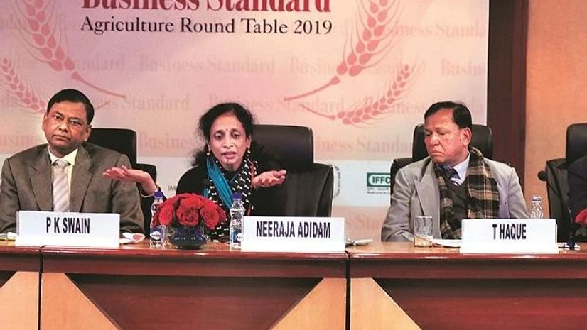 (Right to left) Joint secretaries in the agriculture ministry, P K Swain and Neerja Adidaim, with former chairman of the Commission for Agricultural Costs and Prices T Haque at the Business Standard Agriculture Round Table on Thursday Photo: Dalip K (Right to left) Joint secretaries in the agriculture ministry, P K Swain and Neerja Adidaim, with former chairman of the Commission for Agricultural Costs and Prices T Haque at the Business Standard Agriculture Round Table on Thursday Photo: Dalip K