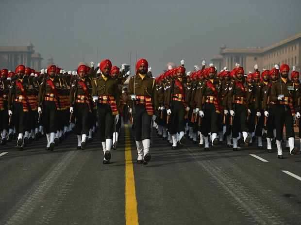 A marching contingent of Sikh Light Infantry Regiment A marching contingent of Sikh Light Infantry Regiment