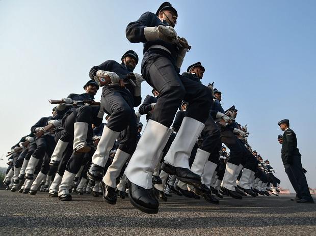 144-strong marching contingent fronted by a naval officer and 3 sub lieutenants will also walk down the Rajpath 144-strong marching contingent fronted by a naval officer and 3 sub lieutenants will also walk down the Rajpath