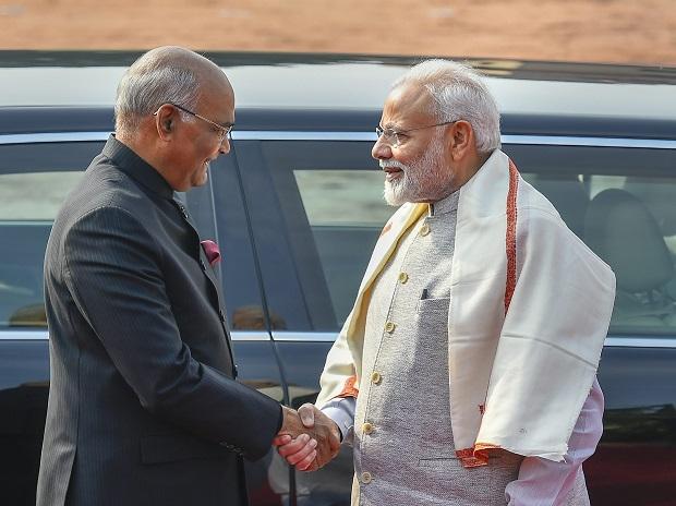 President Ram Nath Kovind and Prime Minister Narendra Modi greet each other President Ram Nath Kovind and Prime Minister Narendra Modi greet each other