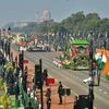 Tableaus move during the 70th Republic Day Parade at Rajpath in New Delhi