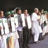 CM Naveen Patnaik at an event to distribute the first tranche of financial assistance to farmers in Puri on Friday. Photo: Business Standard