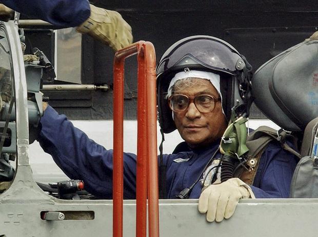 Fernandes seen inside the cockpit of an MiG-21 after completing a sortie, at Ambala Air Force Station in 2003 Fernandes seen inside the cockpit of an MiG-21 after completing a sortie, at Ambala Air Force Station in 2003