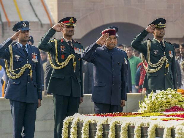 President Ram Nath Kovind pays homage to Father of Nation President Ram Nath Kovind pays homage to Father of Nation