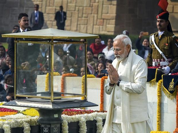 PM Modi pays floral tribute to Mahatma Gandhi on his 71st death anniversary, also observed as Martyrs' Day PM Modi pays floral tribute to Mahatma Gandhi on his 71st death anniversary, also observed as Martyrs' Day