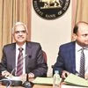 RBI Governor Shaktikanta Das (left), who chaired his first MPC meeting, and Deputy Governor Viral Acharya during a press conference in Mumbai on Thursday             	Photo: KAMLESH PEDNEKAR