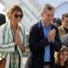 Argentine President Mauricio Macri  with his wife first lady Juliana Awada and daughter Antonia on their arrival at AFS Palam in New Delhi, Sunday (Photo: PTI)