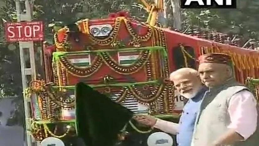 electric locomotive Prime Minister Narendra Modi flags off the world’s first Diesel to Electric Converted Locomotive at Diesel Locomotive Works (DLW) campus in Varanasi