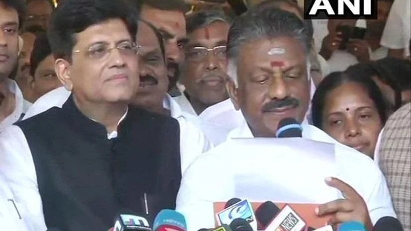 O Paneerselvam, Piyush Goyal BJP, AIADMK announce alliance in Tamil Nadu for 2019 Lok Sabha polls