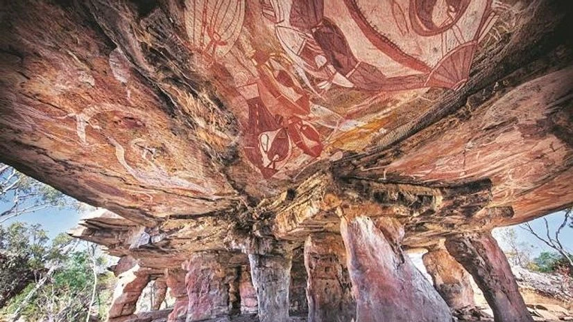 Rock Art Cathedral at Nawarla Gabarnmang, Arnhem Land, Australia Rock Art Cathedral at Nawarla Gabarnmang, Arnhem Land, Australia
