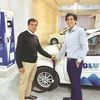 Punit Goyal (right), co-founder, Blu Smart, with Gaurav Trivedi, general manager and fleet head 	Photo: Company
