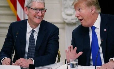 Donald Trump, sitting duck for gaffes and embarrassing spelling errors Left to right: Tim Cook, Donald Trump . Photo: Reuters