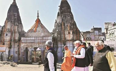 UP Assembly polls: Allies role crucial in poll battle in Varanasi Prime Minister Narendra Modi offered prayers at the Kashi Vishwanath temple in Varanasi. He also laid the foundations of projects to promote religious tourism Photo: PTI