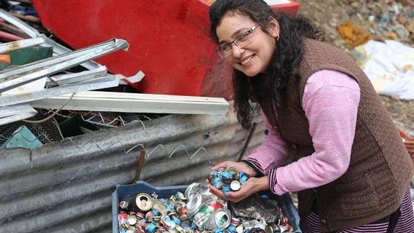 A recycling business owner A recycling business owner