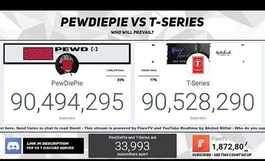 T-Series overtakes PewDiePie to become the most subscribed YouTube channel Screenshot: Youtube