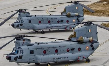 CH-47F(I) Chinook helicopters before its induction into the Indian Air Force CH-47F(I) Chinook helicopters before its induction into the Indian Air Force