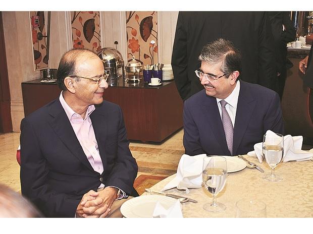 Arun Jaitley with Kotak Mahindra Bank MD & CEO Uday Kotak Arun Jaitley with Kotak Mahindra Bank MD & CEO Uday Kotak