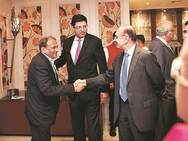 Great Eastern Shipping Deputy Chairman and MD Bharat Sheth, Noshir Kaka and Godrej Group Chairman Adi Godrej Great Eastern Shipping Deputy Chairman and MD Bharat Sheth, Noshir Kaka and Godrej Group Chairman Adi Godrej