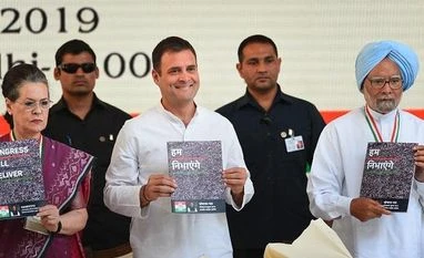 Congress releases 2019 polls manifesto with focus on farmers, Nyay, jobs sonia gandhi, rahul gandhi, manmohan singh