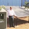 M Ramkrishna with India’s first atmospheric water generator machine