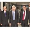 RBI Governor Shaktikanta Das (third from left) with (from left) Deputy Governors Mahesh Kumar Jain,  N S Vishwanathan, B P Kanungo, Viral Acharya, and Executive Director  M D Patra (at the back)