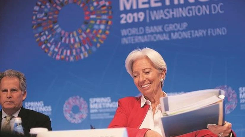 IMF MD Christine Lagarde at the Spring Meetings of the World Bank Group and IMF in Washington on Thursday Photo: Reuters IMF MD Christine Lagarde