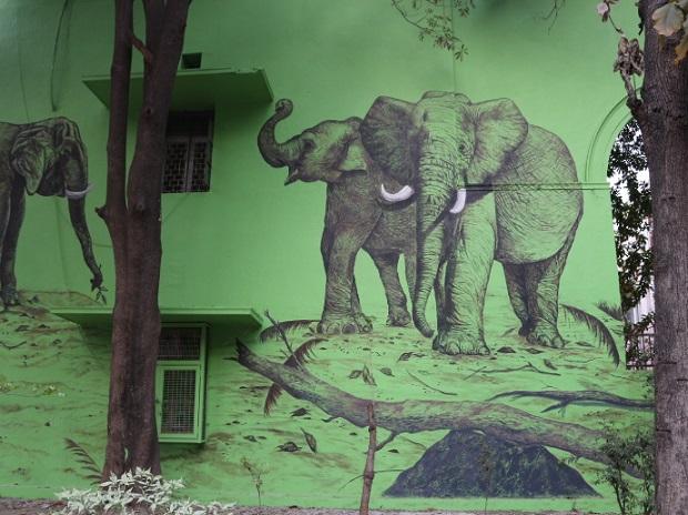 The Lodhi trees become a part of the alternative canvas The Lodhi trees become a part of the alternative canvas