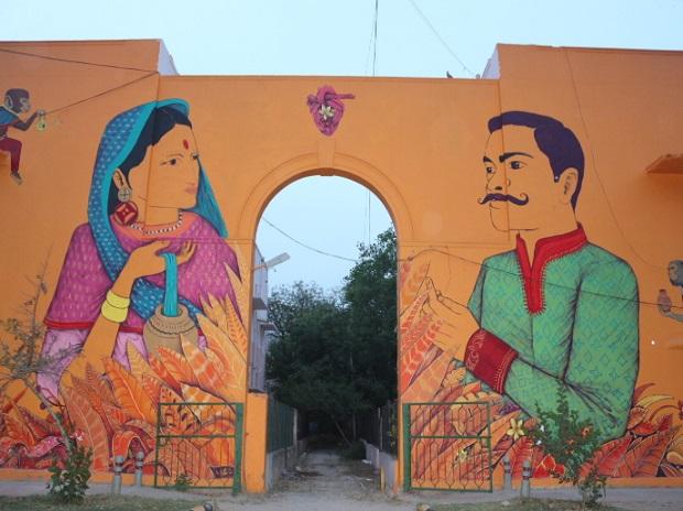 Murals portraying Indian culture at Lodhi art district Murals portraying Indian culture at Lodhi art district