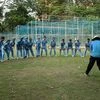 The team at a practice session ; (left) former Indian cricket team captain Sourav Ganguly extends his support for the teams playing at the Street Child Cricket World Cup