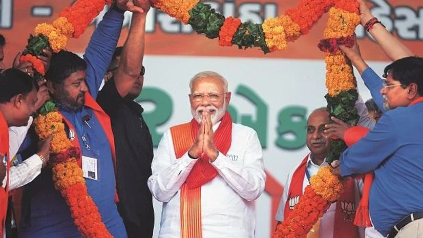 Prime Minister Narendra Modi at a rally in Gujarat’s Patan, on the last day of campaigning in the state Photo: Reuters Prime Minister Narendra Modi at a rally in Gujarat’s Patan, on the last day of campaigning in the state Photo: Reuters