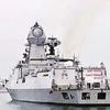 INS?Kolkata sails into the port city of Qingdao, which hosted warships from 60 countries Photo: Twitter