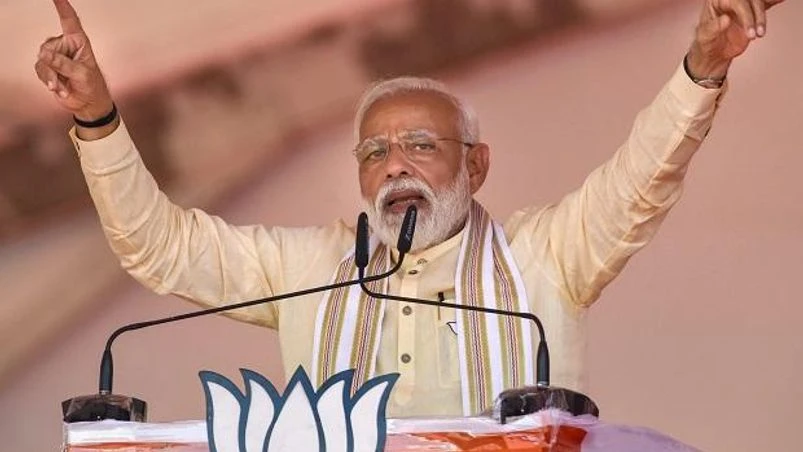 Lok Sabha elections 2019, bjp, narendra modi, Amit Shah, bjp manifesto, congress, Lok Sabha polls, Priyanka Gandhi, Rahul Gandhi, congress manifesto, general elections, elections in india, election manifestos, pm modi, Bharatiya Janata Party Prime Minister Narendra Modi addresses an election rally ahead of the Lok Sabha elections, in Nandurbar district, Monday, April 22, 2019