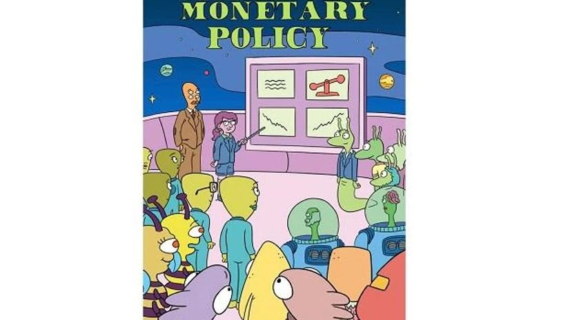 Characters featured in the new issue of The Story of Monetary Policy include Glix, a green, lizardlike creature who likes to sing and promote the benefits of 'expansionary monetary policy' Photo: Federal Reserve Bank of New York Characters featured in the new issue of The Story of Monetary Policy include Glix, a green, lizardlike creature who likes to sing and promote the benefits of 'expansionary monetary policy' Photo: Federal Reserve Bank of New York