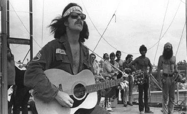 Country Joe McDonald urged the Woodstock crowd to spell the F word out one letter at a time Country Joe McDonald urged the Woodstock crowd to spell the F word out one letter at a time