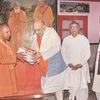 UP CM Yogi Adityanath with BJP President Amit Shah at the Gorakhpur Math. Adityanath, also the head priest of the Math, had won the Gorakhpur seat for five times in a row