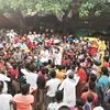 The group, comprising five youths, is performing in three locations a day across the New Delhi constituency Photo: Thirumoy Banerjee