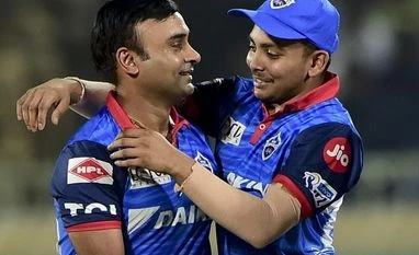 Mishra's dismissal for obstructing field is only second in IPL history Amit Mishra with Prithvi Shaw