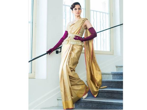 Kangana Ranaut flaunts a traditional Kanjeevaram sari Kangana Ranaut flaunts a traditional Kanjeevaram sari