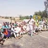 Farmers block a state highway leading to Bathinda district in protest against non-procurement of wheat from local markets	Photo: Sai Manish