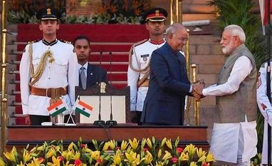A complete overhaul: Prime Minister Narendra Modi's new economic team President Ram Nath Kovind greets Prime Minister Narendra Modi after the latter's swearing-in ceremony for the second consecutive term, at the forecourt of Rashtrapati Bhavan in New Delhi | Photo: RB/PTI