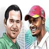 Pakistan captain Sarfaraz Ahmed (L) and West Indies skipper Jason Holder