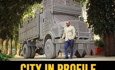 'Spirit of Mumbai' exhibition pays tribute to the working-class emblem Valay Shende with his installation Transit (Truck)
